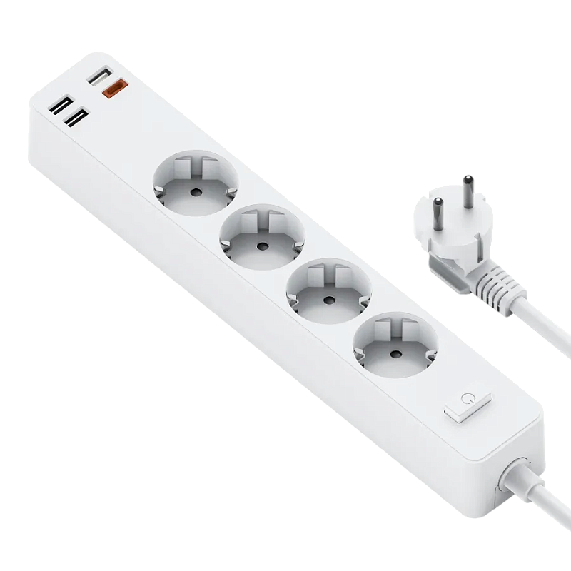 Сетевой удлинитель WiWU Power Strip Socket with 4 x AC + 3 x USB + 20W Type-C PD