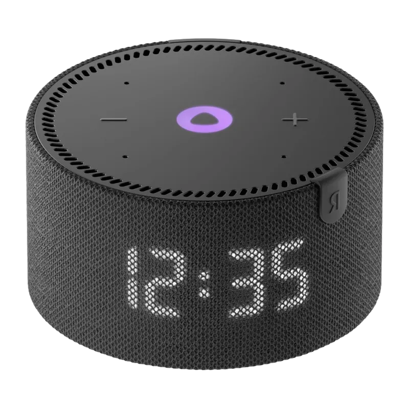 Умная колонка Яндекс Станция Мини с часами, черный оникс