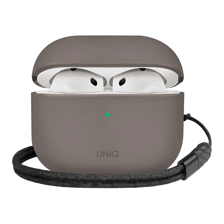 Чехол Uniq для Airpods 4 Lyden Leatherette with handstrap Grey