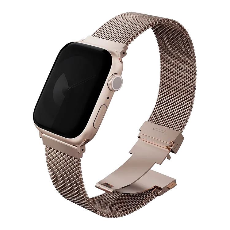 Ремешок Uniq для Apple Watch 49/46/45/44 mm Dante PRO Strap Mesh Steel Metallic Rose