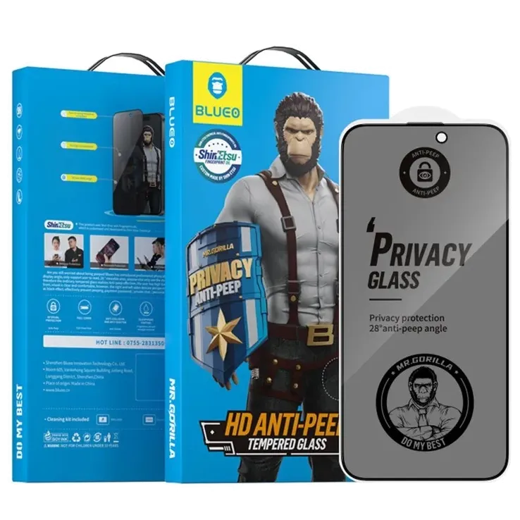 Защитное стекло BlueO для iPhone 17 Pro/17/16 Pro, Anti-Peep with Dustproof