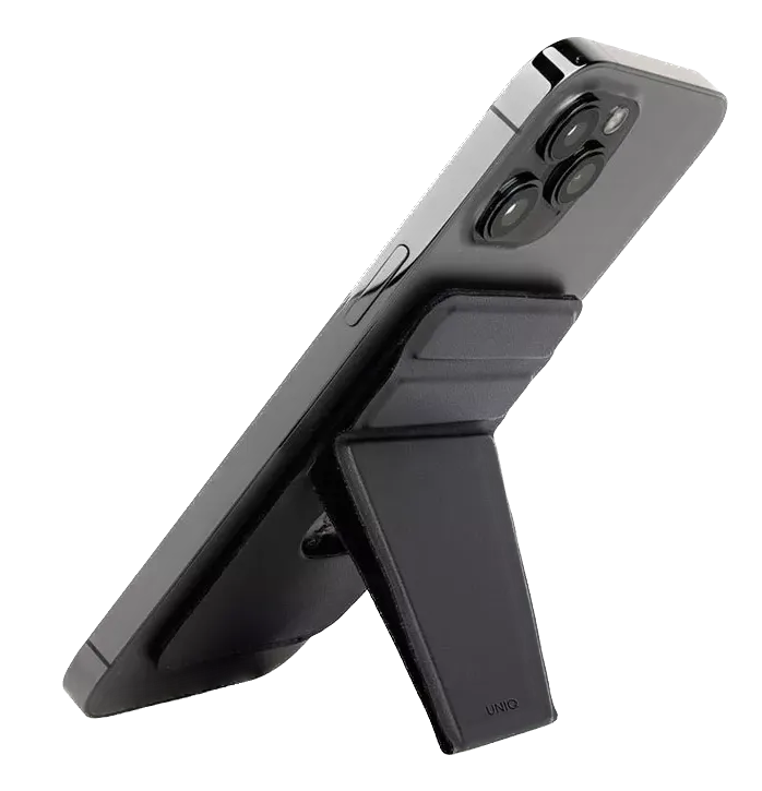 Чехол-накладка Wallet UNIQ LYFT MagSafe для iPhone с подставкой, черный