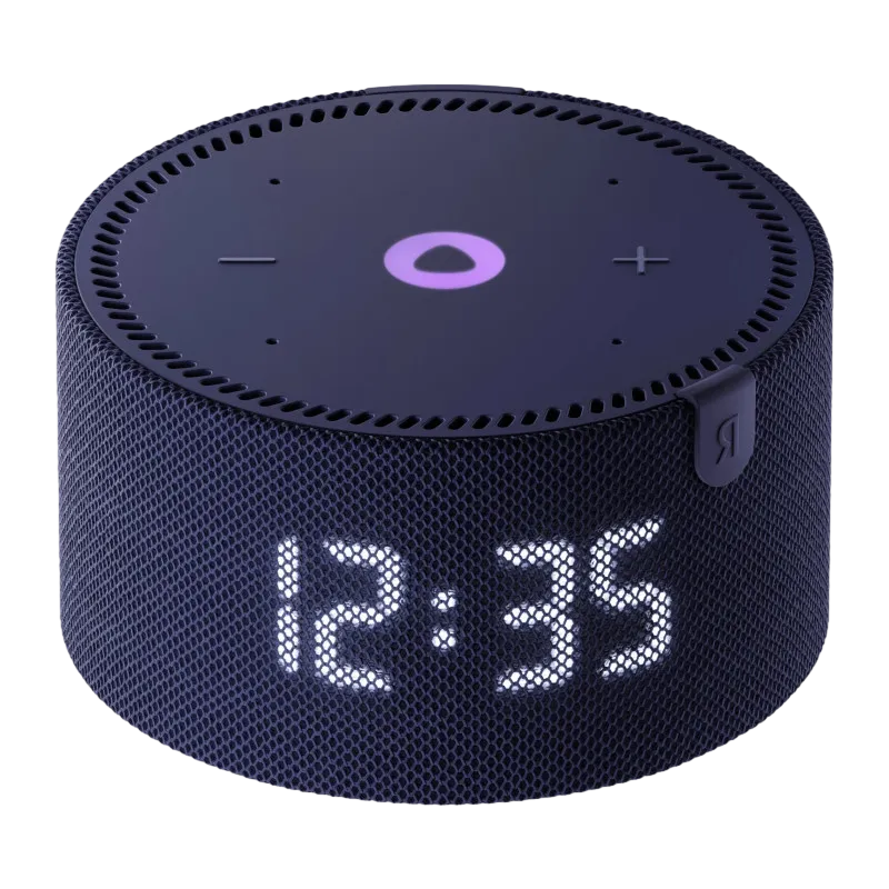 Умная колонка Яндекс Станция Мини с часами, синий сапфир