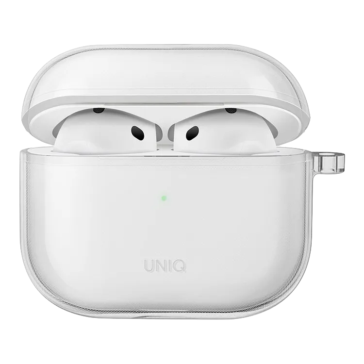 Чехол Uniq для AirPods 4 Glase TPU Case with Carabin, прозрачный