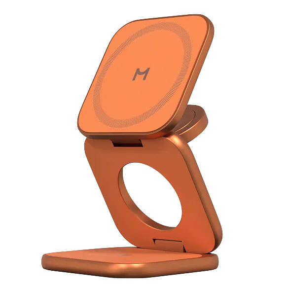 Складное беспроводное зарядное устройство 3 в 1 Magssory Fold Pro, оранжевый