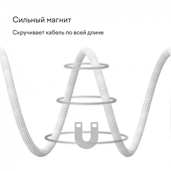 Магнитный кабель Magssory 60W USB-C, 1,2м, белый