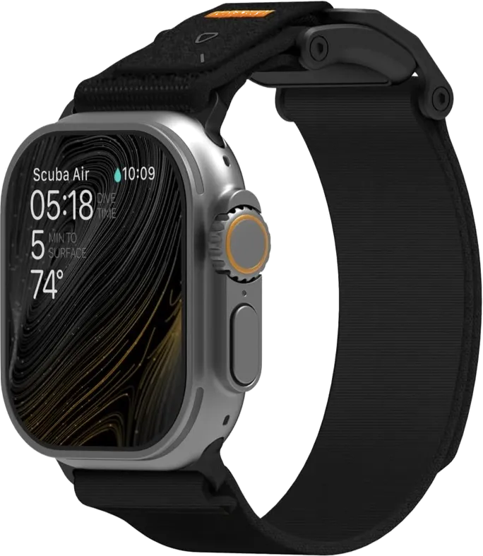 Ремешок Aulumu A11 для Apple Watch, черный, с черной магнитной пряжкой