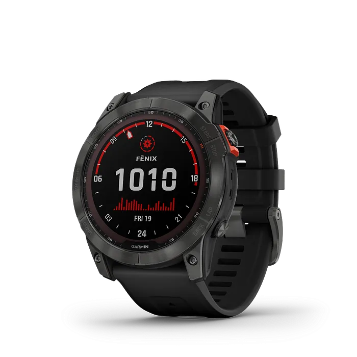 Смарт-часы Garmin Fenix 7x Solar серый с черным ремешком, 51мм