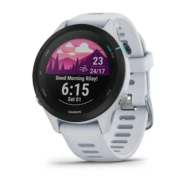 Смарт-часы Garmin FORERUNNER 255S Music с белым ремешком