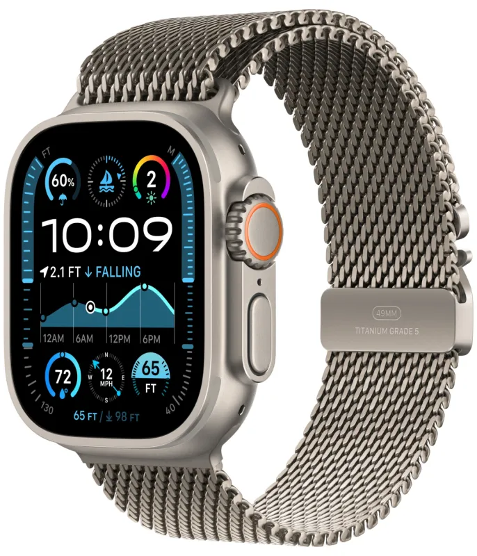Apple Watch Ultra 2 GPS + Cellular, 49 мм, корпус из титана, ремешок Milanese бежевого цвета