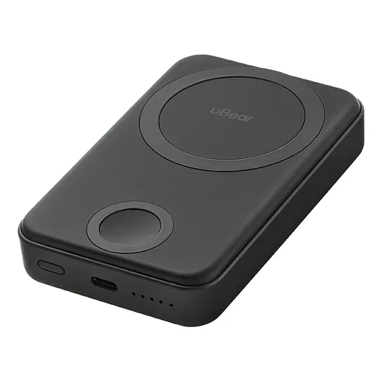Внешний аккумулятор uBear Range с MagSafe и Apple Watch 10 000 mAh, PD20W, черный