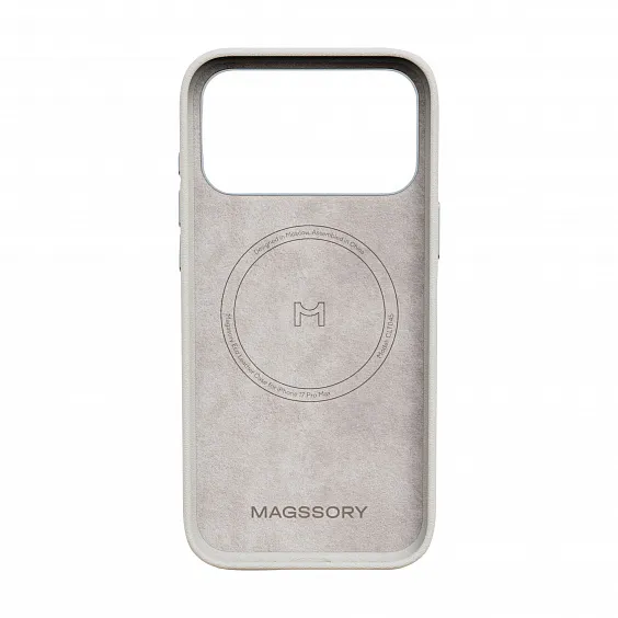 Чехол Magssory Eco-Leather Case для iPhone 17 Pro Max с MagSafe, слоновая кость