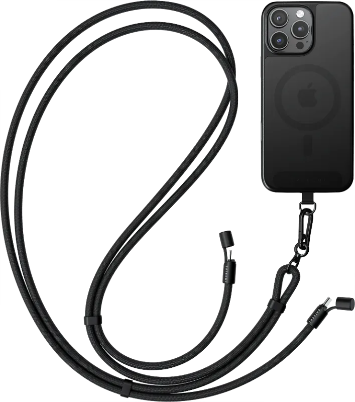 Зарядный кабель - ремень через плечо Satechi OntheGo Crossbody Lanyard Cable 60W, чёрный