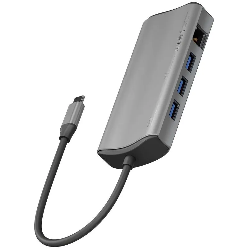 Energea Разветвитель AluHUB Max 11in1 Superspeed Aluminium USB-C 100W Gunmetal