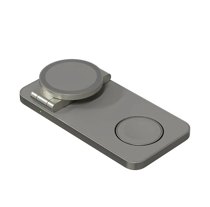 Складное беспроводное зарядное устройство 3 в 1 Magssory Yoga, титан