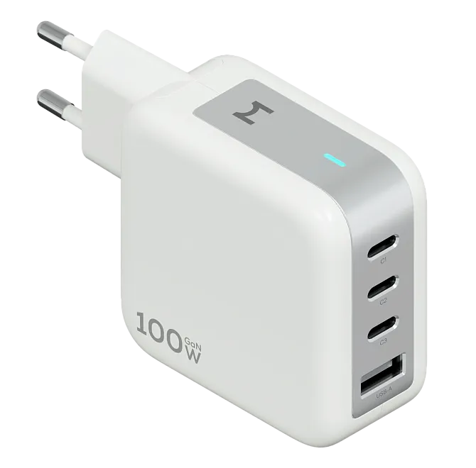 Сетевое зарядное устройство Magssory Nano Magssory Pulse 100W GaN, с функцией быстрой зарядки, белый
