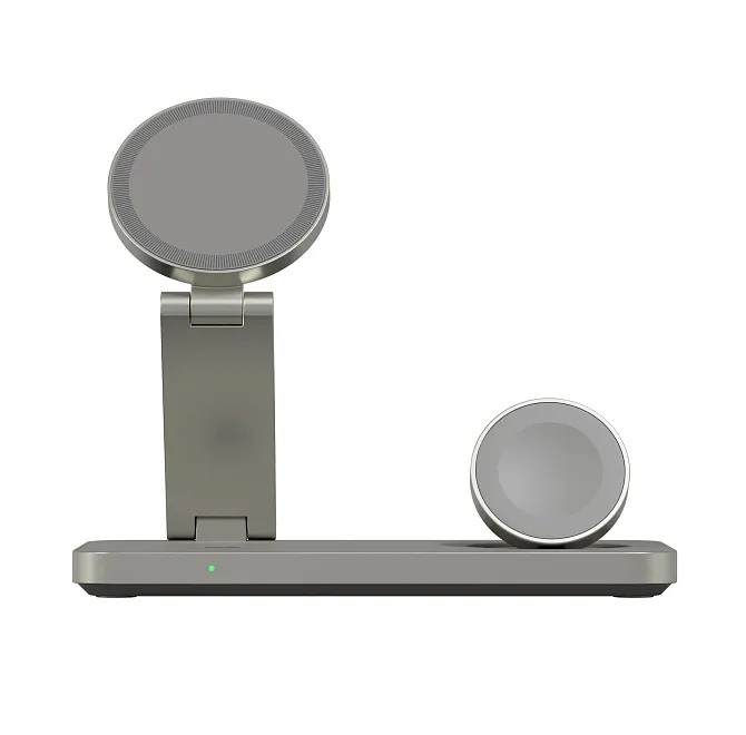 Складное беспроводное зарядное устройство 3 в 1 Magssory Yoga, титан