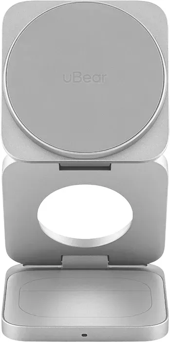 Беспроводное зарядное устройство uBear Balance Slim 3в1, серебристый