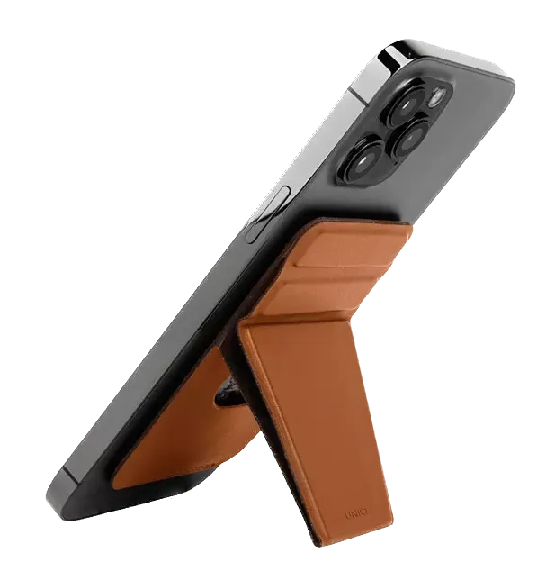 Чехол-накладка Wallet UNIQ LYFT MagSafe для iPhone с подставкой, коричневый