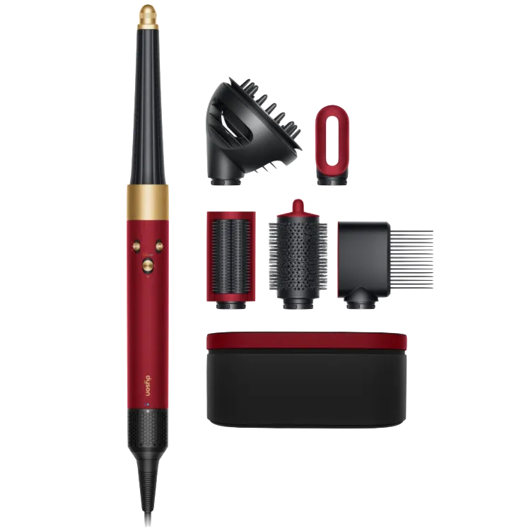 Мультистайлер Dyson Airwrap i.d. HS08 Curly+Coily для кудрявых волос, Красный бархат/Золото