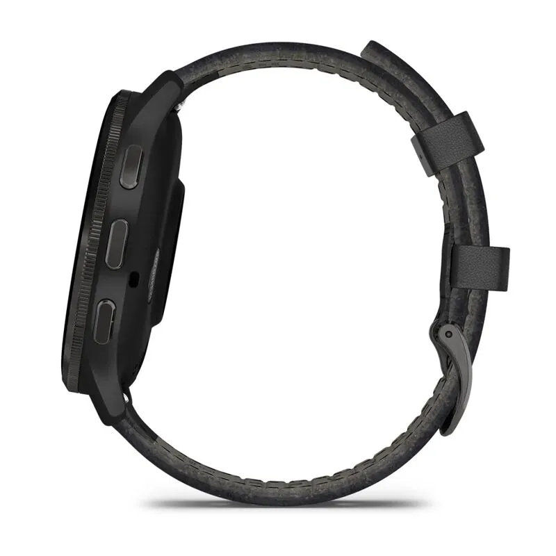 Смарт-часы Garmin VENU 3 черные с серым безелем и кожаным ремешком
