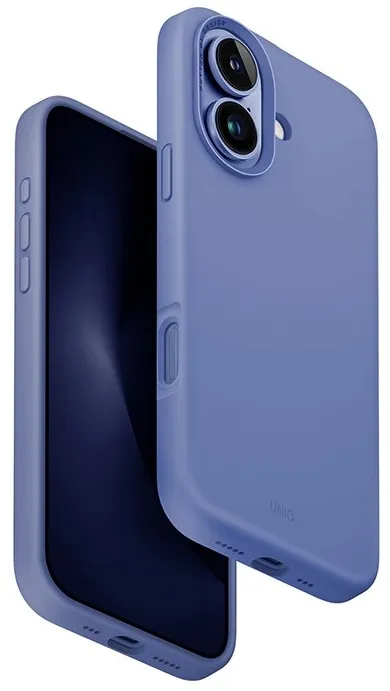 Чехол Uniq для iPhone 16 LINO, жемчужно-синий (MagSafe)