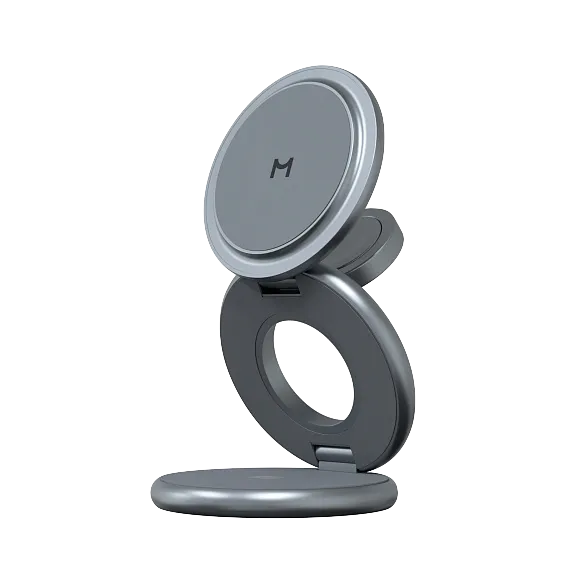 Складное беспроводное зарядное устройство 3 в 1 Magssory Signature Pro для Apple, Qi2, тёмная ночь
