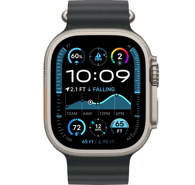 Apple Watch Ultra 2 GPS + Cellular, 49 мм, корпус из титана, ремешок Ocean черного цвета
