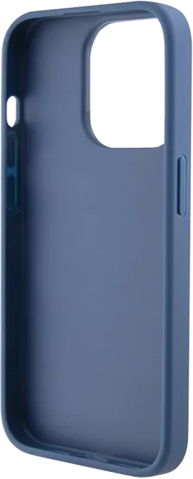 Чехол Guess для iPhone 15 Pro Max PU 4G Bottom stripe Metal logo Hard, Синий