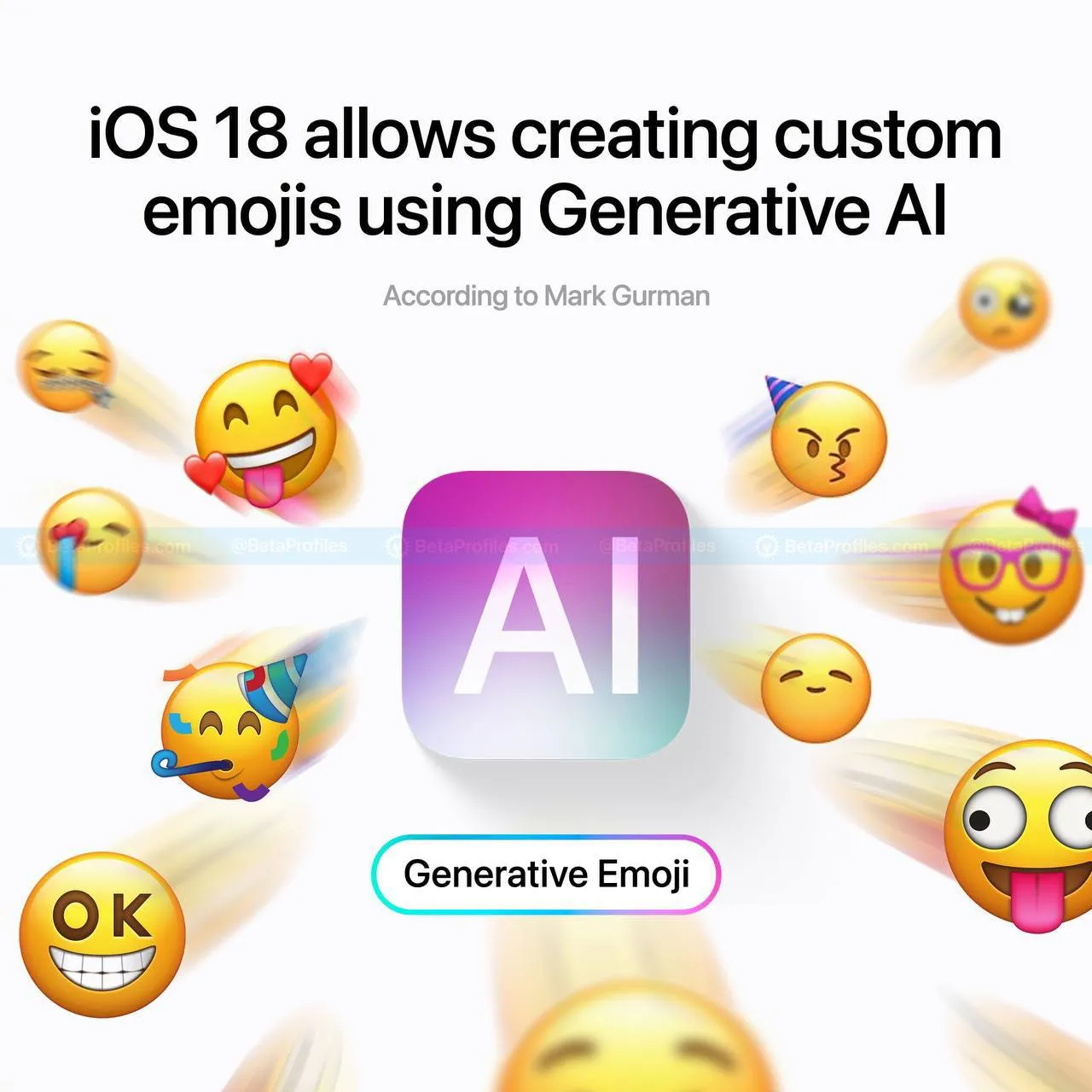 В iOS 18 пользователи смогут создавать эмодзи с помощью ИИ.