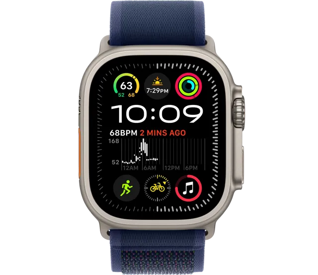 Apple Watch Ultra 2 GPS + Cellular, 49 мм, корпус из титана, ремешок Trail синего цвета