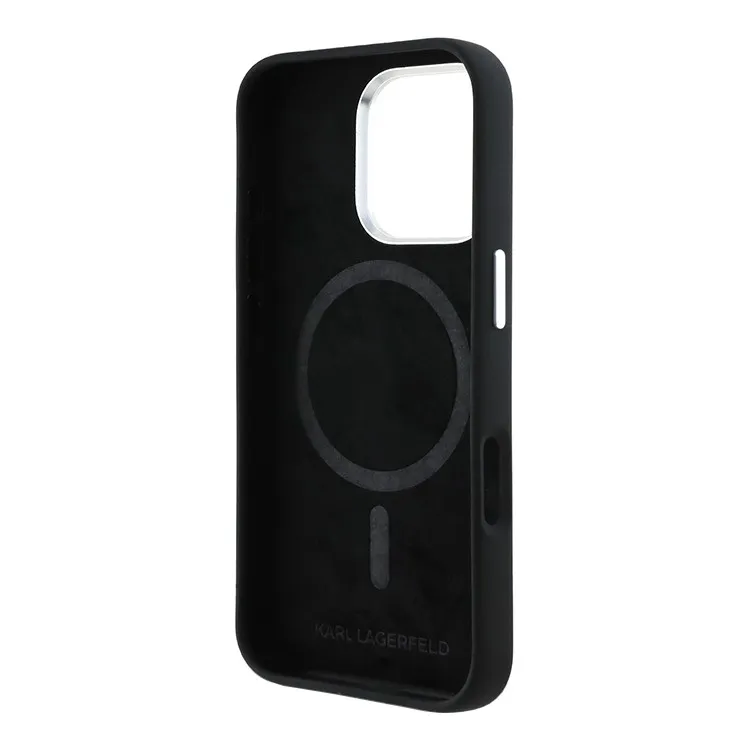 Чехол Lagerfeld для iPhone 16 Pro Max Liquid Silicone NFT Graffiti Karl Ikonik Hard Black (MagSafe)
