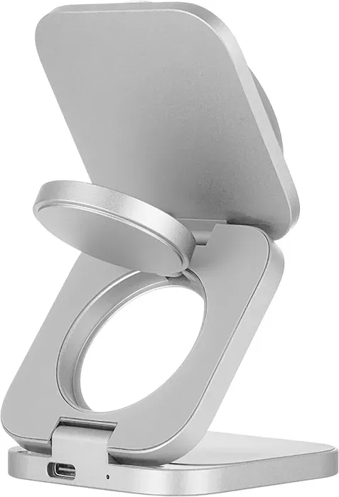 Беспроводное зарядное устройство uBear Balance Slim 3в1, серебристый