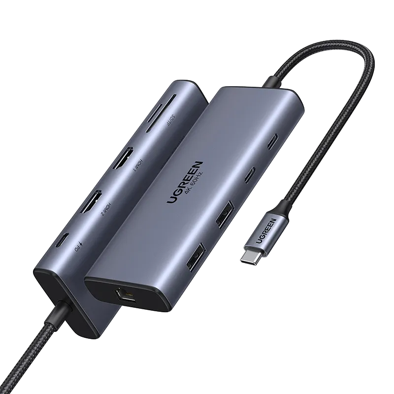 USB-C хаб UGREEN CM639 10-in-1, серый