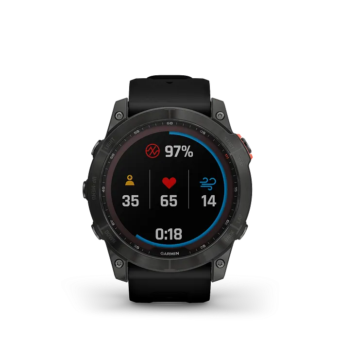 Смарт-часы Garmin Fenix 7x Solar серый с черным ремешком, 51мм