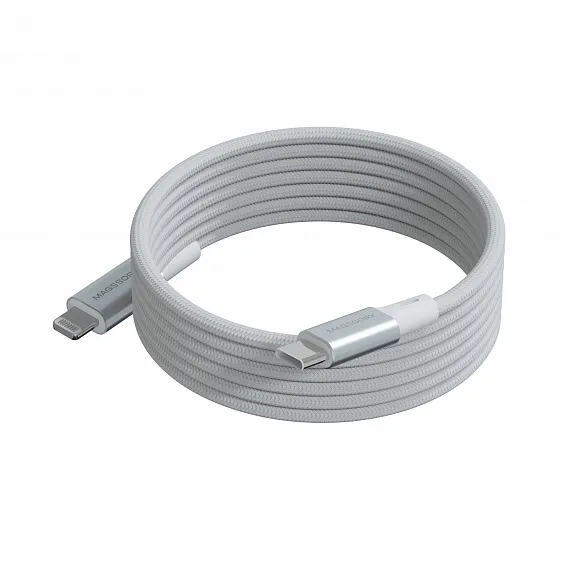 Магнитный кабель Magssory Link L USB-C - Lightning MFI, 1,2м, белый