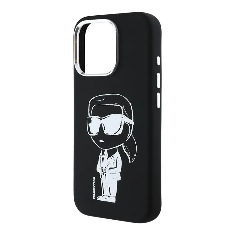 Чехол Lagerfeld для iPhone 16 Pro Max Liquid Silicone NFT Graffiti Karl Ikonik Hard Black (MagSafe)