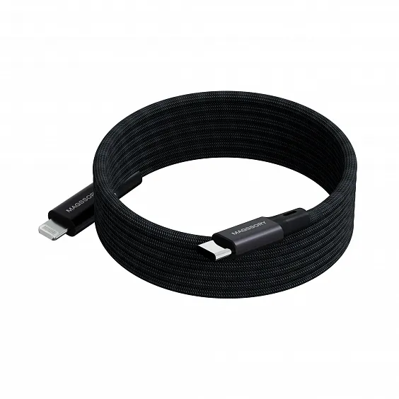 Магнитный кабель Magssory Link L USB-C - Lightning MFI, 1,2м, чёрный