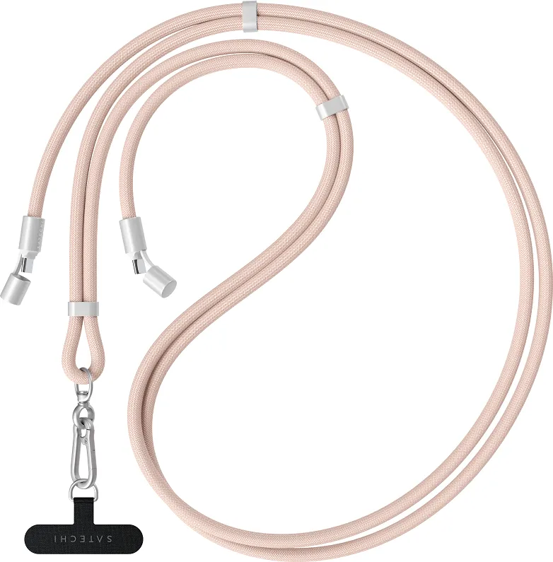Зарядный кабель - ремень через плечо Satechi OntheGo Crossbody Lanyard Cable 60W, пыльно-розовый