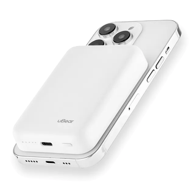 Внешний аккумулятор uBear Flow Magnetic Power bank 10000mAh, PD20W, белый