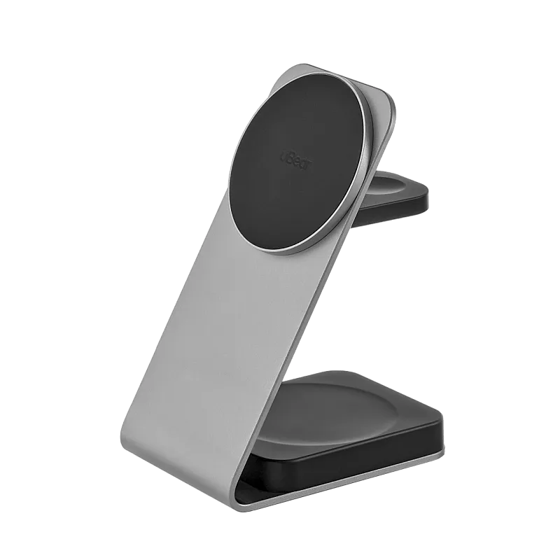 Беспроводное зарядное устройство 3в1 uBear Level Pro Apple Watch, серый