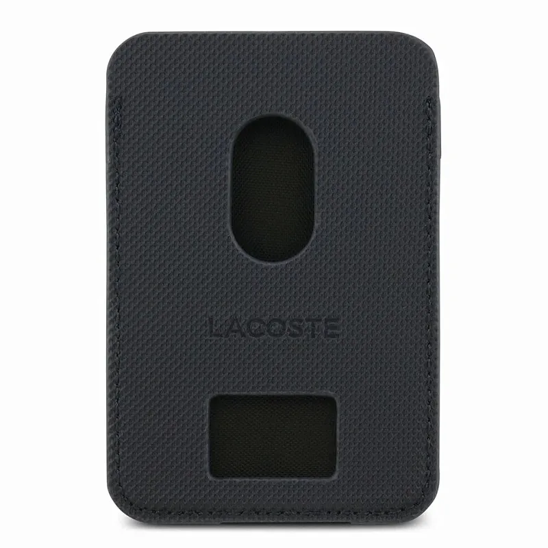 Lacoste магн. бумажник Wallet MagSafe Cardslot PVC Lacquer Metal logo navy, морской синий