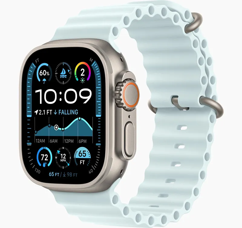 Apple Watch Ultra 2 GPS + Cellular, 49 мм, корпус из титана, ремешок Ocean цвета "ледяной синий"