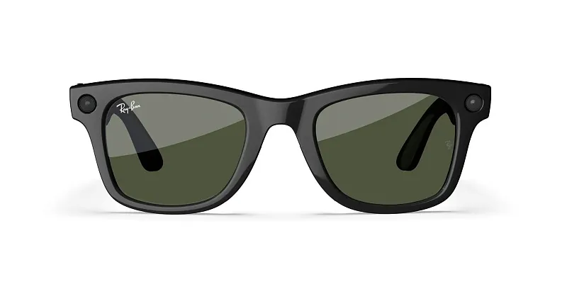 Умные очки Ray-Ban Meta Wayfarer (Gen 1), чёрный глянец (Shiny Black), зелёные (Green) линзы, размер L (Large)