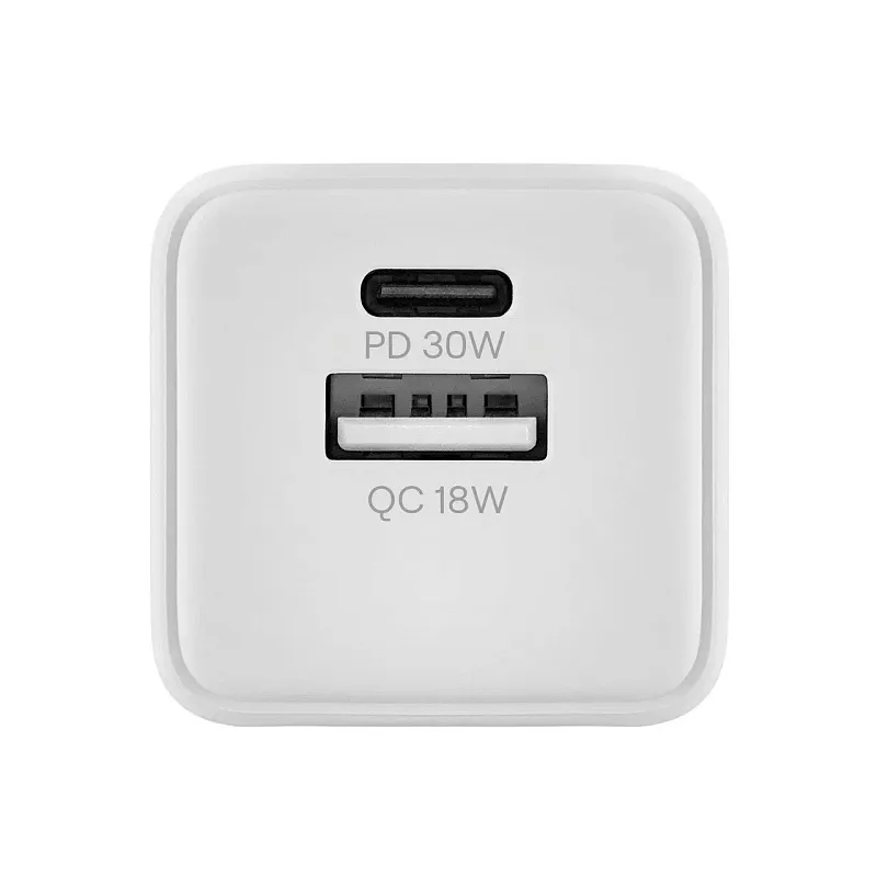 Сетевое зарядное устройство uBear Bridge 30W, 2 ports (USB-A, USB-C), белый