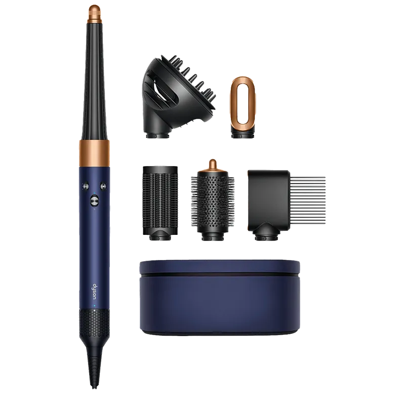 Мультистайлер Dyson Airwrap i.d. HS08 Curly-Coily для кудрявых волос (Prussian Blue/Rich Cooper) (Синий/Медь)