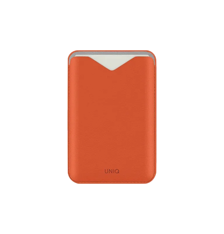 Чехол-бумажник с подставкой Uniq Lyden EVO Magnetic cardholder with Stand, оранжевый