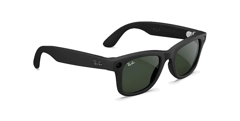 Умные очки Ray-Ban Meta Wayfarer (Gen 1), матовый чёрный (Matte Black), линзы-хамелеон «зеленый/графит» (Graphite/Green), размер M (Standard)
