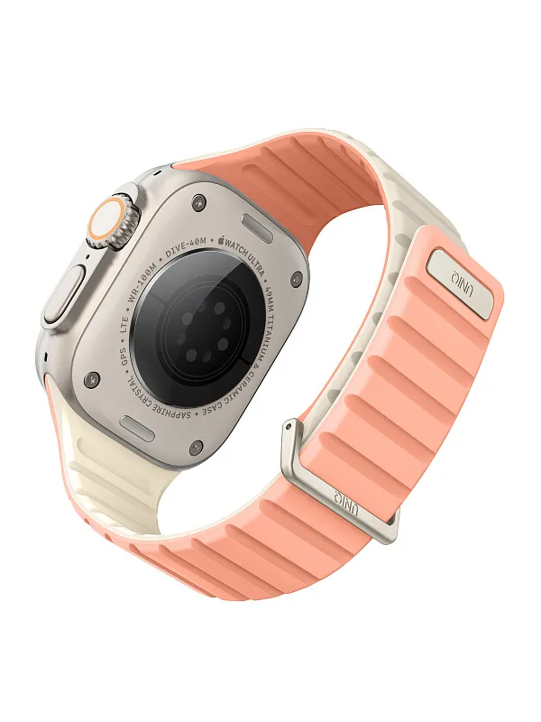 Ремешок Uniq для Apple Watch 41/40/38 mm Revix EVO reversible Magnetic Caspian Crepe Pink/Ivory