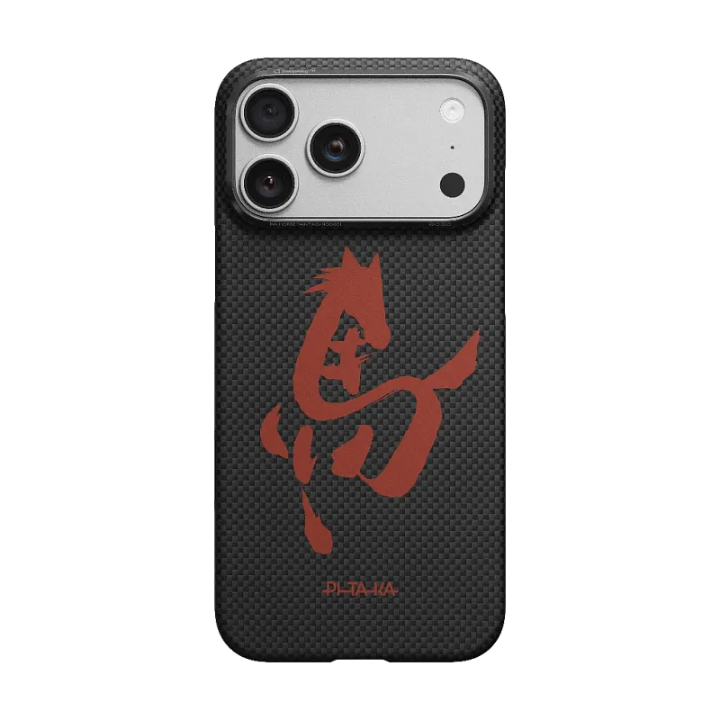 Чехол PITAKA Ultra-Slim Case для iPhone 17 Pro Max Ink Horse, чёрный